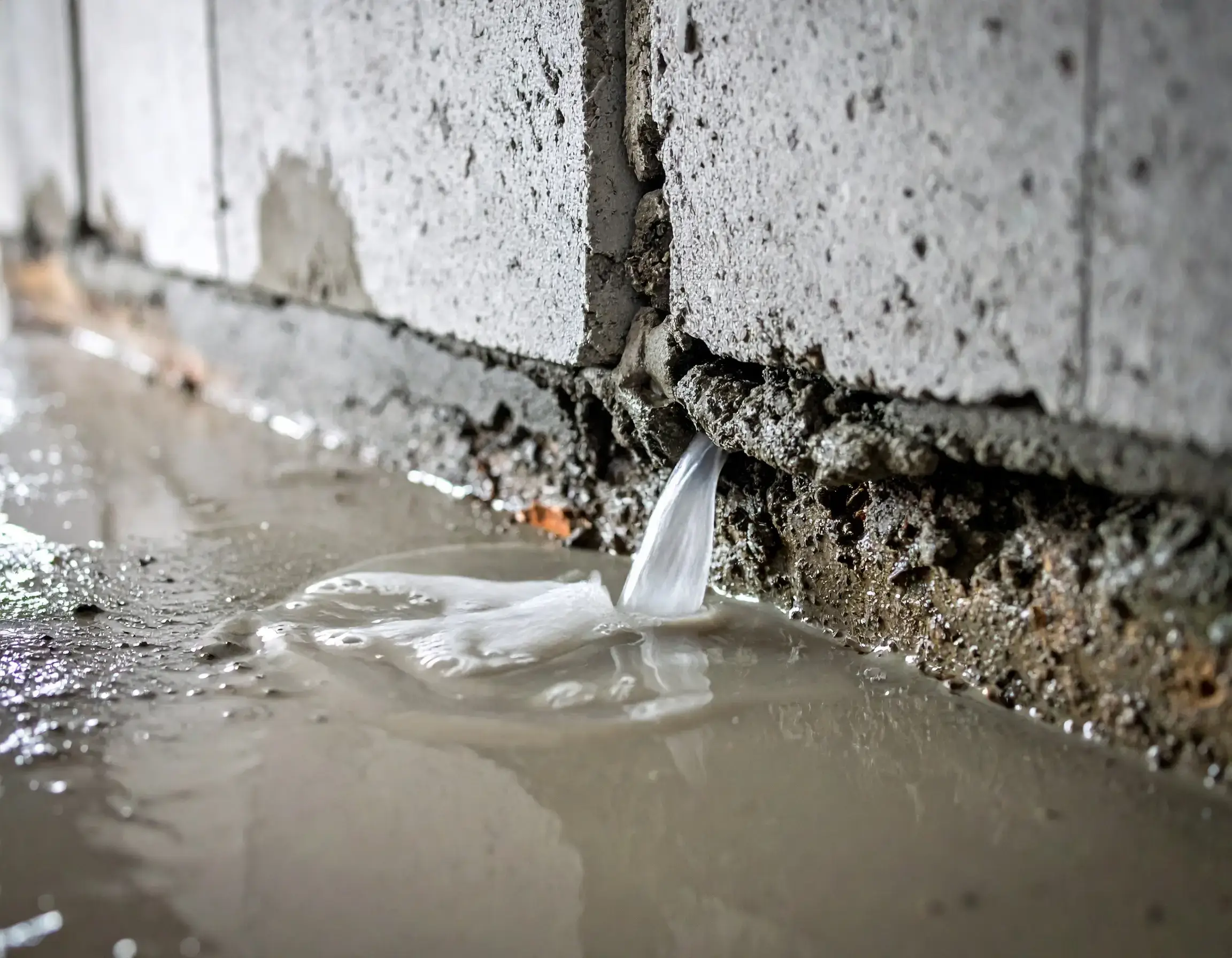 Crack in Basement Wall Leaking Water