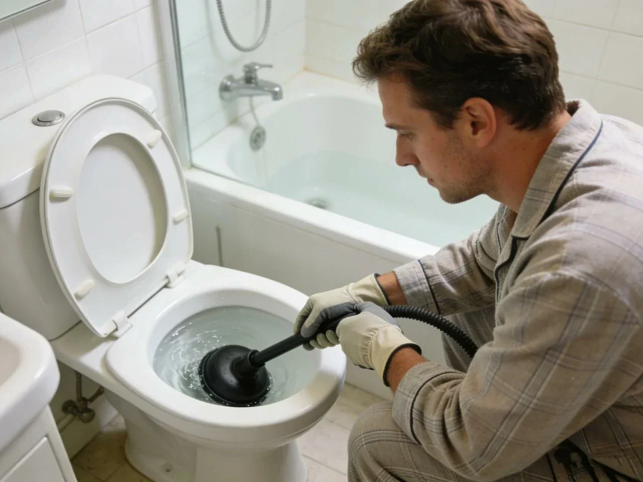 overflowing toilet