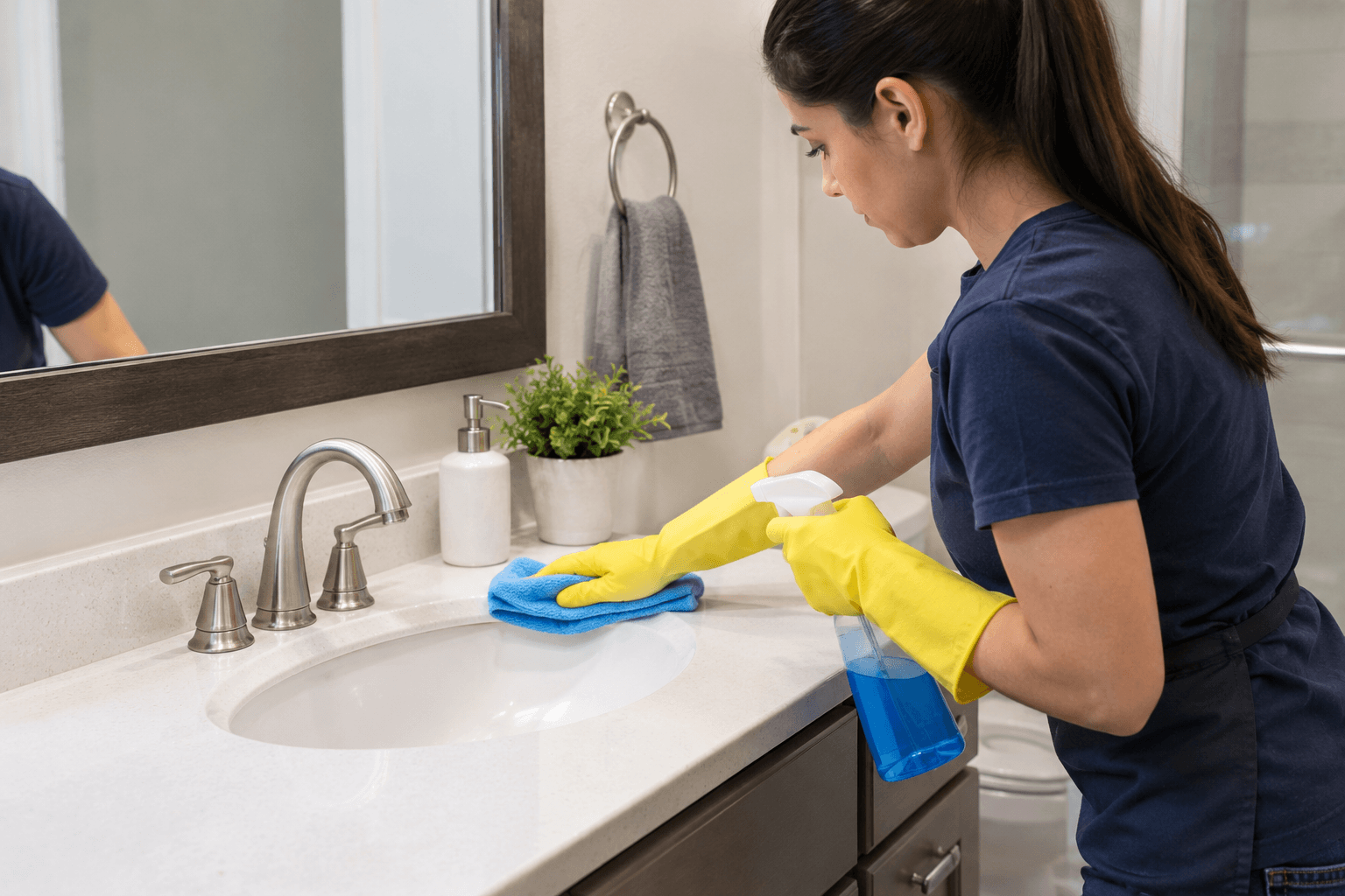 how to clean a bathroom step by step